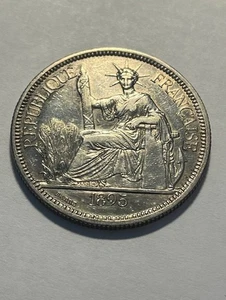 Indochina francesa 1895-A 1 piastra/plata/en estado bastante bueno+ #17946-2 - Imagen 1 de 3