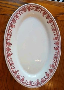 Vintage McNichol Red And White Large Restaurantware Platter - Picture 1 of 3