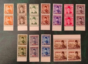 Egypt 1948 Farouk Palestine Ovpt. Pairs Part Set MNH VF - Picture 1 of 1