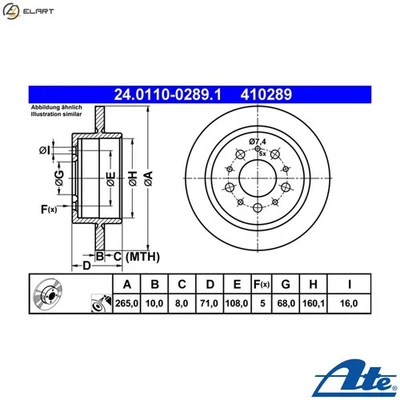 2x BRAKE DISC 24.0110-0289.1 FOR VOLVO 960/II/Rural/Mk B 6254 S 2.5L 6cyl 960 II - Image 1 of 4