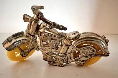 VINTAGE 1950's THOMAS TOYS HARLEY-DAVIDSON POLICE MOTORCYCLE-GOLD PLATED-VG-HTF - Image 1 of 4