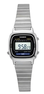 Casio Digital Klassisch Alarm Stoppuhr Edelstahlarmband LA670WA-1DF WR Damenuhr - Picture 1 of 3