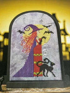 Toil & Trouble Witch & Cat Moon Cross Stitch Pattern Pages From Magazine - Picture 1 of 3