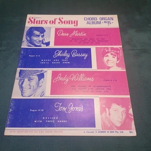 ALBERT'S STARS OF SONG CHORD ORGAN ALBUM No.15 SHEET MUSIC TOM JONES DEAN MARTIN - Photo 1/7