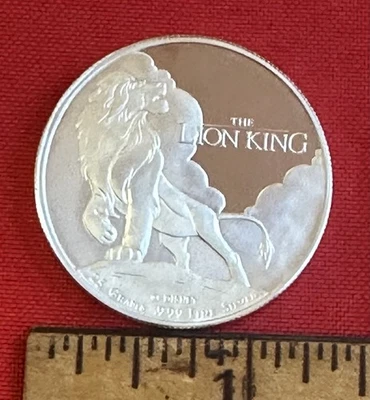 Moneda de arte de plata redonda Disney Lion King: The Circle of Life 1994 25 gramos .999 Foto 1 de 4
