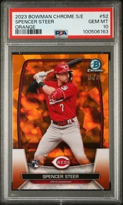 Bowman Chrome Sapphire Edition Spencer Steer #52 2023 naranja 15/75 PSA 10 - Imagen 1 de 2