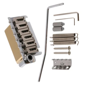 2-Punkt Gitarre Tremolo Brücke 10,5 mm Abstand mit Kupferblock für ST Gitarre Silber - Bild 1 von 6