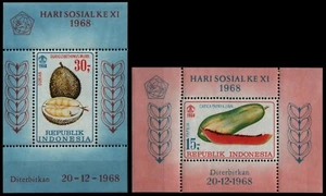 Indonesia 1968 - Mi-nr. Bloque 13-14 ** - Estampillada sin montar o nunca montada - Frutas / Frutas - Imagen 1 de 1
