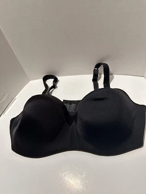 Sujetador acolchado negro de polialgodón para mujer talla grande 46DD Foto 1 de 4