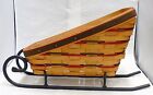 LONGABERGER HOLIDAY SLEIGH BASKET WITH IRON RUNNERS AND PROTECTOR DATED 1997