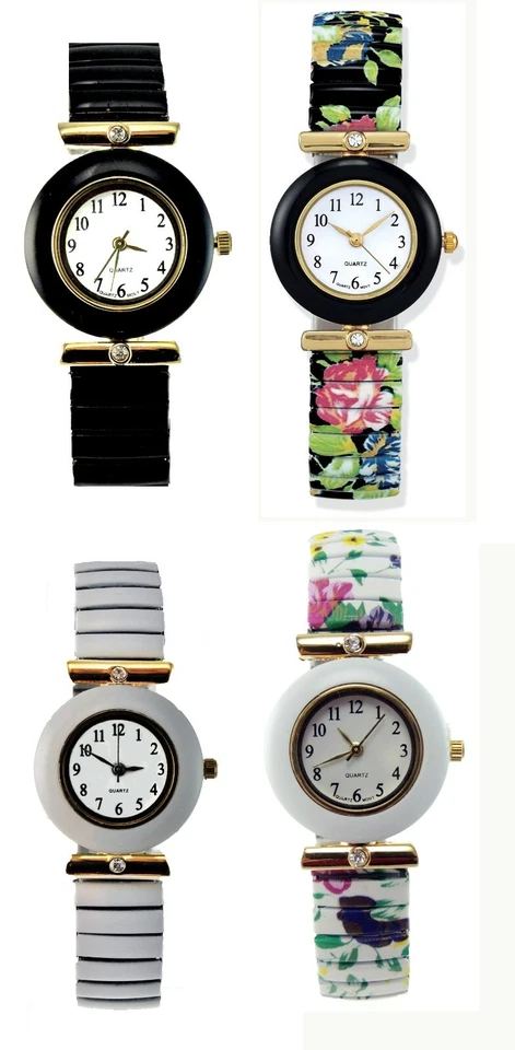 Women's Stretch Band Watch Round Dial Crystal Accents Easy to Read Dial - Image 1 of 1