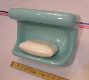 Vintage *Leaf Green* Ceramic Soap Dish with Grab Bar; High Quality;Japan  NOS - Picture 1 of 12