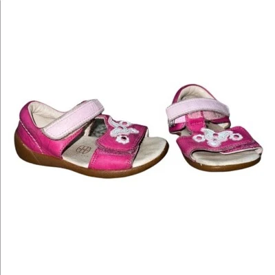 Sandalias Clarks Rosa Blanco Floral Mariposa Tirantes Niña Pequeña 4.5 Usadas en Excelente Condición Foto 1 de 4
