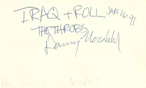 Danny Nordahl Bassist The Throbs Rock Band Music Autographed Signed Index Card - Picture 1 of 1