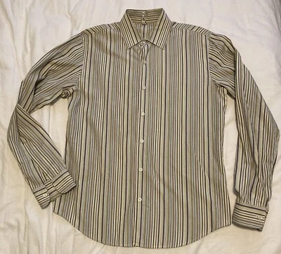 Barney’s NY Coop Long Sleeve Button Up Mens Medium Striped Shirt Made in Italy - Image 1 of 4
