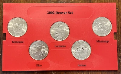 2002 D 50 STATE COMMEMORATIVE QUARTERS - 5 Coins - No Box & No Case - Image 1 of 2