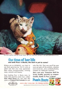 1962 Puss n Boots: The Time of Her Life Vintage Print Ad - Picture 1 of 1
