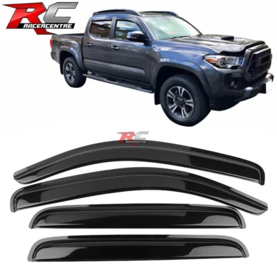 Fits 16-23 Toyota Tacoma Double Cab Pickup Window Visors Vent Rain Guard Foto 1 de 4