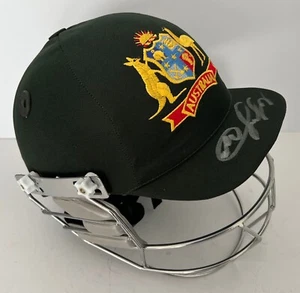 Casco da cricket australiano firmato a mano Marnus Labuschagne The Ashes PROVA ESATTA 1 - Foto 1 di 3