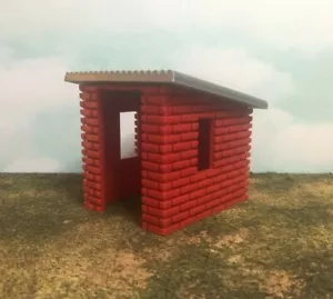 Garten- oder Lagerschuppen - roter Ziegelstein mit Silberdach - HO Maßstab 1:87 - einfach zu bauen - Bild 1 von 12