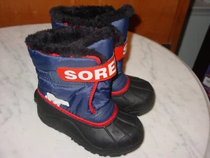 Girls Sorel Commander NC1960-591 Noctural/Sail Red/Blue Winter Boots! Size 12C - Picture 1 of 11