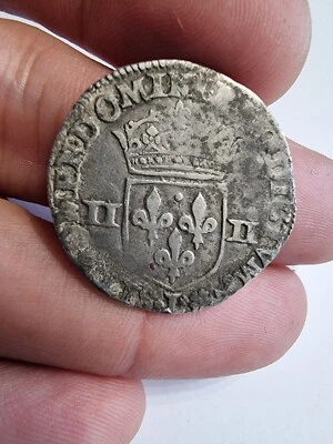 1/4 D'écu Croix Fleuronnées 1596 L Bayonne Henri IV - Photo 1/2
