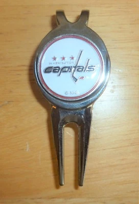 EVERGOLF Washington Capitals 1" Golf Ball Marker NHL Official 2 sided & Divot Tool w/Clip