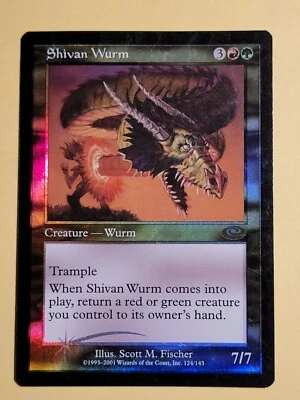 Shivan Wurm Foil Planeshift English Mtg Magic the Gathering Scott M. Fischer - Image 1 of 4