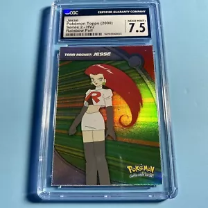 CGC 7.5 Pokemon Topps Team Rocket Jesse HV2 Series 2 OLOFOLA ARCOBALENO Nuovo Psa - Foto 1 di 3