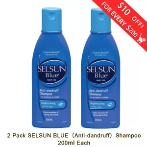 2 x Selsun Blue/Gold Anti-Dandruff Shampoo Deep Cleansing 200ml Each Ithcy Scalp - Picture 1 of 8