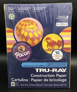 Tru-Ray Construction Paper, 9" x 12" Assorted Warm Colors 50 Sheets - Picture 1 of 3
