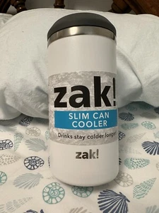 ZAK SLIM CAN COOLER White Stainless Steel, BPA Free, - Picture 1 of 2