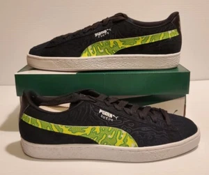 Zapatos informales estilo de vida PUMA X Rick & Morty de gamuza 386780-01 negros/verdes para hombre 8,5 - Imagen 1 de 6