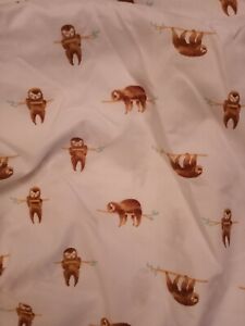 CYNTHIA ROWLEY Smiling Sloths On Branches Full Sz Fitted Sheet 100% Microfiber