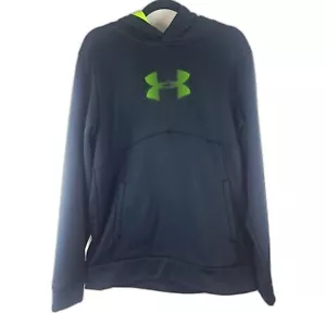 Under Armour Storm 1 Pullover Felpa con Cappuccio Nero con Accenti Verdi Medium Usato - Foto 1 di 3