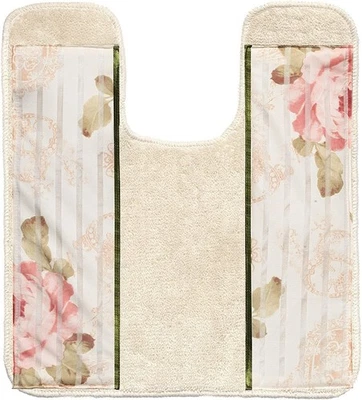 Alfombra de baño Contour, colección Madeline, 23" x 10,5", beige/rosa Foto 1 de 3