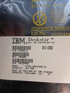 New IBM Deskstar. IC35L120AVV207-0. 123.5GB - Afbeelding 1 van 1