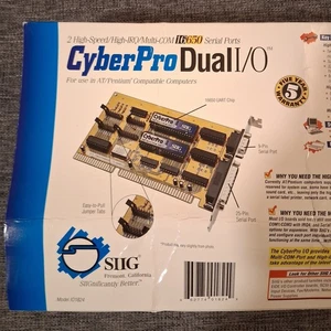 Vintage SIIG Cyber Pro Dual I/O Serial Port Card 1996 Model IO1824 - Picture 1 of 16
