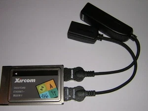 Xircom PCMCIA Ethernet LAN + Modem PC Card CEM2 with Dongle Cables - Picture 1 of 1