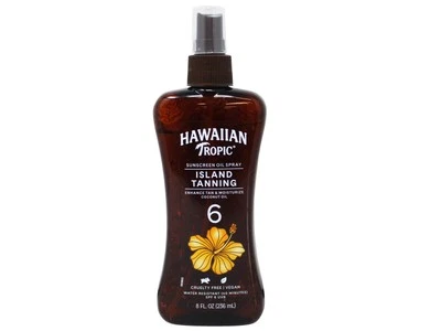 Hawaiian Tropic Island Tanning Sunscreen Oil Spray, SPF 6, Coconut Oil, 8 FL OZ - Image 1 of 4