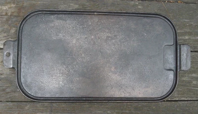 PLANCHA LARGA DE HIERRO FUNDIDO EARLY WAGNER DE COLECCIÓN con SUPERFICIE LISA - 17"x9.5" - EXCELENTE ESTADO Foto 1 de 4