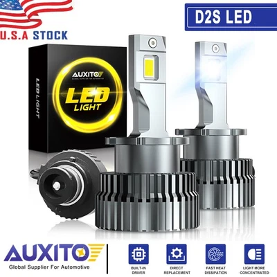 2X D2S D2R LED Headlight Bulb Replace HID Xenon Super White 6500K Conversion Kit - Image 1 of 4