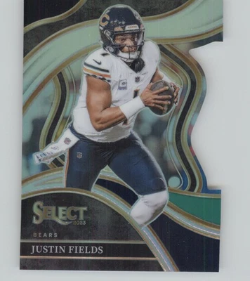 2023 Panini Select #249 Justin Fields Black and Green Prizms Die Cuts - Image 1 of 2