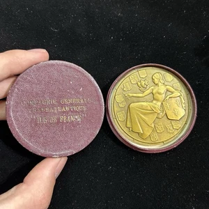 Medalla “ILE DE FRANCE” 1949 54mm Medalla Transatlántica de Bronce - Imagen 1 de 4