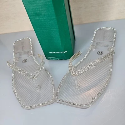 Sandalias de tanga Lauren Larraine Tampa de gelatina transparente para mujer nuevas talla 11 Foto 1 de 4