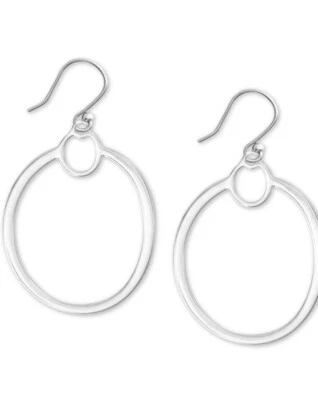 Brincos de prata marca sorte $39 gancho círculo aberto argolas penduradas P18 - Imagem 1 de 3