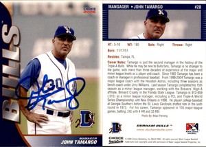 John Tamargo Signed 2006 Choice Durham Bulls #28 Card Auto