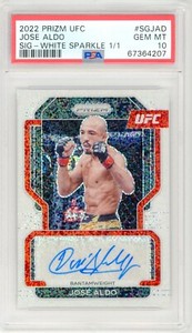 2022 Panini UFC Prizm JOSE ALDO White Sparkle AUTO Autograph TRUE 1/1 PSA 10