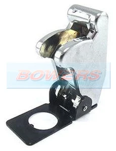 12 V 24 V CHROM EFFEKT KLAPPBARE FLUGZEUG RAKETE KIPPSCHALTER ABDECKUNG SCHUTZ - Bild 1 von 1