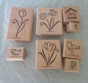 2002 Stampin' Up! - Simply Spring - 8-Piece Stamp Set - Scrapbooking Crafts - Picture 1 of 2